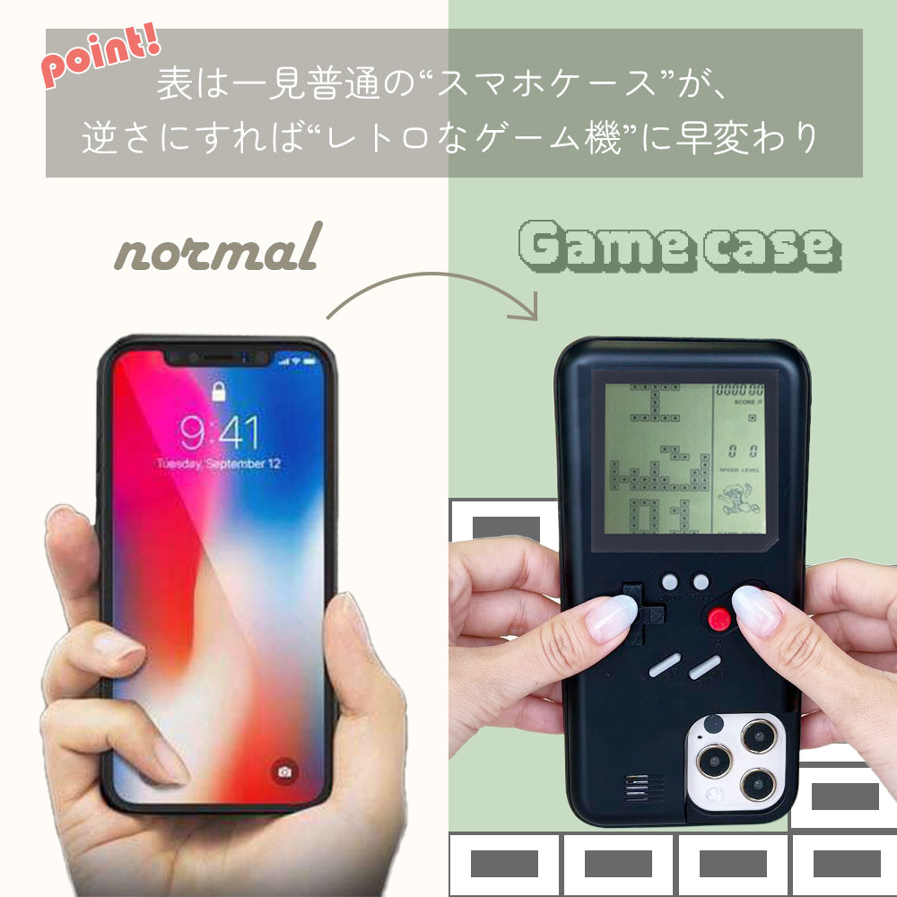 \送料無料/【遊べるiPhoneケース ゲーム機型】14 Pro max 13 12 11 SE スマホケース カバー 軽量 耐衝撃 背面保護 立体 可愛い かわいい 個性的 おもしろ おソロ ペア ネタ ゆるかわ ギフト 子ども 懐かしい ユニーク ブラック ホワイト