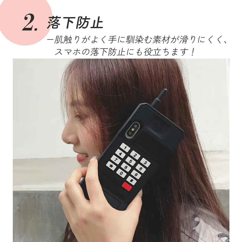 \送料無料/【iPhone レトロ携帯 シリコンケース 】14 Pro max 13 12 11 SE スマホケース カバー 軽量 耐衝撃 背面保護 立体 カラフル 可愛い かわいい シリコン ソフト 立体的 個性的 原宿 Y2K アニマル 韓国 ギャル おもしろ おソロ