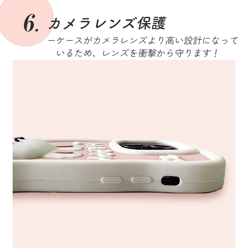 \送料無料/【iPhone シリコンケース うさぎ】14 Pro Plus max 13 12 11 SE スマホケース カバー 軽量 耐衝撃 背面保護 立体 カラフル 可愛い かわいい シリコン ソフト 立体的 個性的 原宿 Y2K アニマル ピンク ウェーブ なみなみ 韓国