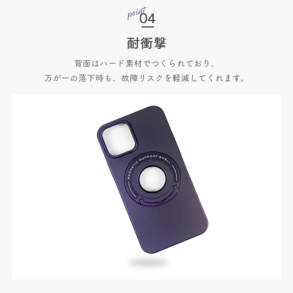 \送料無料/【コンパクトスマホスタンド付き】マグネット付き iPhone メタリック アルミケース 4色 14 Pro Plus max 13 12 11 SE スマホケース カバー おしゃれ かわいい シンプル 韓国 淡色 透明 耐衝撃 カメラレンズ保護