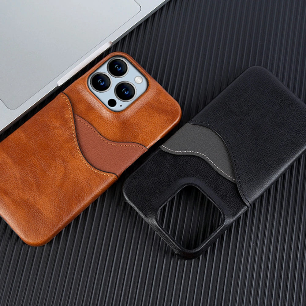 \送料無料/【カード収納iphoneケース 4色】フェイクレザー カバー 14Pro 14Plus 14ProMax Case iphone13 ケース 13pro 13mini 13promax iPhone12 12 mini pro max 11 XR SE 8 カード入れ付き メンズ ビジネス 高級感