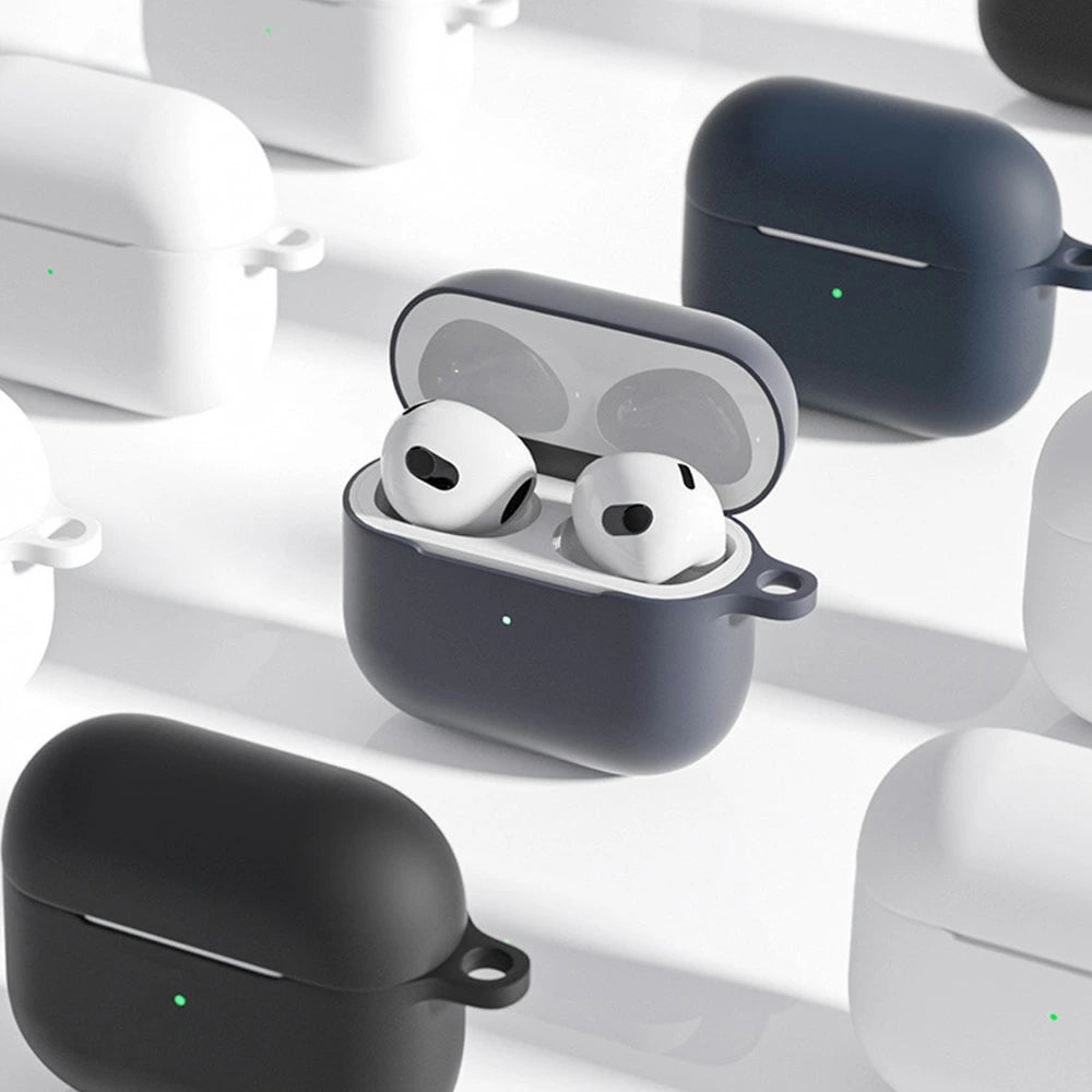 【送料無料 Air Pods 3 シリコンケース 選べる17色】airpods 3 ケース AirPods3 ケース apple シリコン カラビナ エアポッズ エアーポッズ アップル Apple おしゃれ カバー 耐衝撃 保護 イヤホン 韓国 くすみカラー