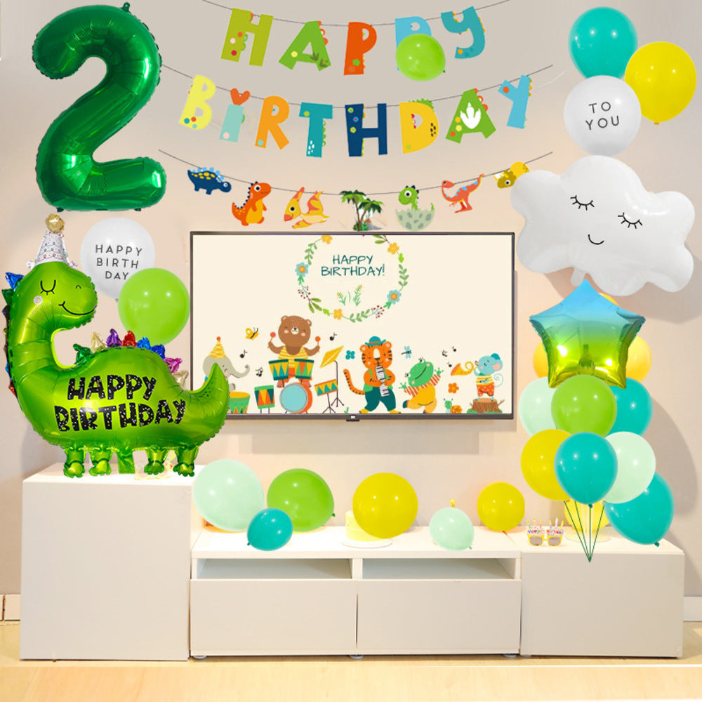 \新登場/【誕生日 バルーン 32インチ 数字 恐竜セット】1歳 2歳 3歳 4歳 5歳 バースデー バルーン 選べる数字 パーティー 飾り付け グリーン ブルー イエロー かわいい おしゃれ 男の子 サプライズ お祝い 風船 セット 文字