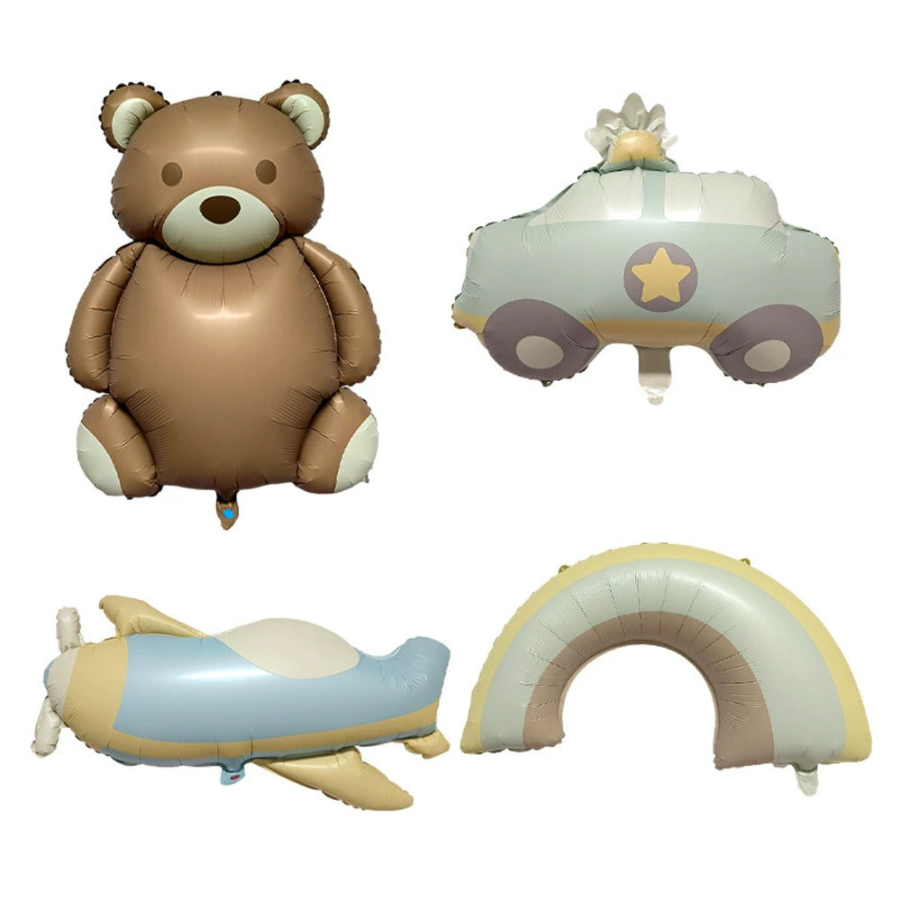 \新登場/【誕生日 バルーン 32インチ 数字 乗り物セット】1歳 2歳 3歳 4歳 5歳 バースデー バルーン パトカー ヘリコプター プロペラ 飛行機 選べる数字 パーティー 飾り付け アッシュ系 グレージュ ベージュ系 かわいい おしゃれ 男の子 サプライズ お祝い 風船