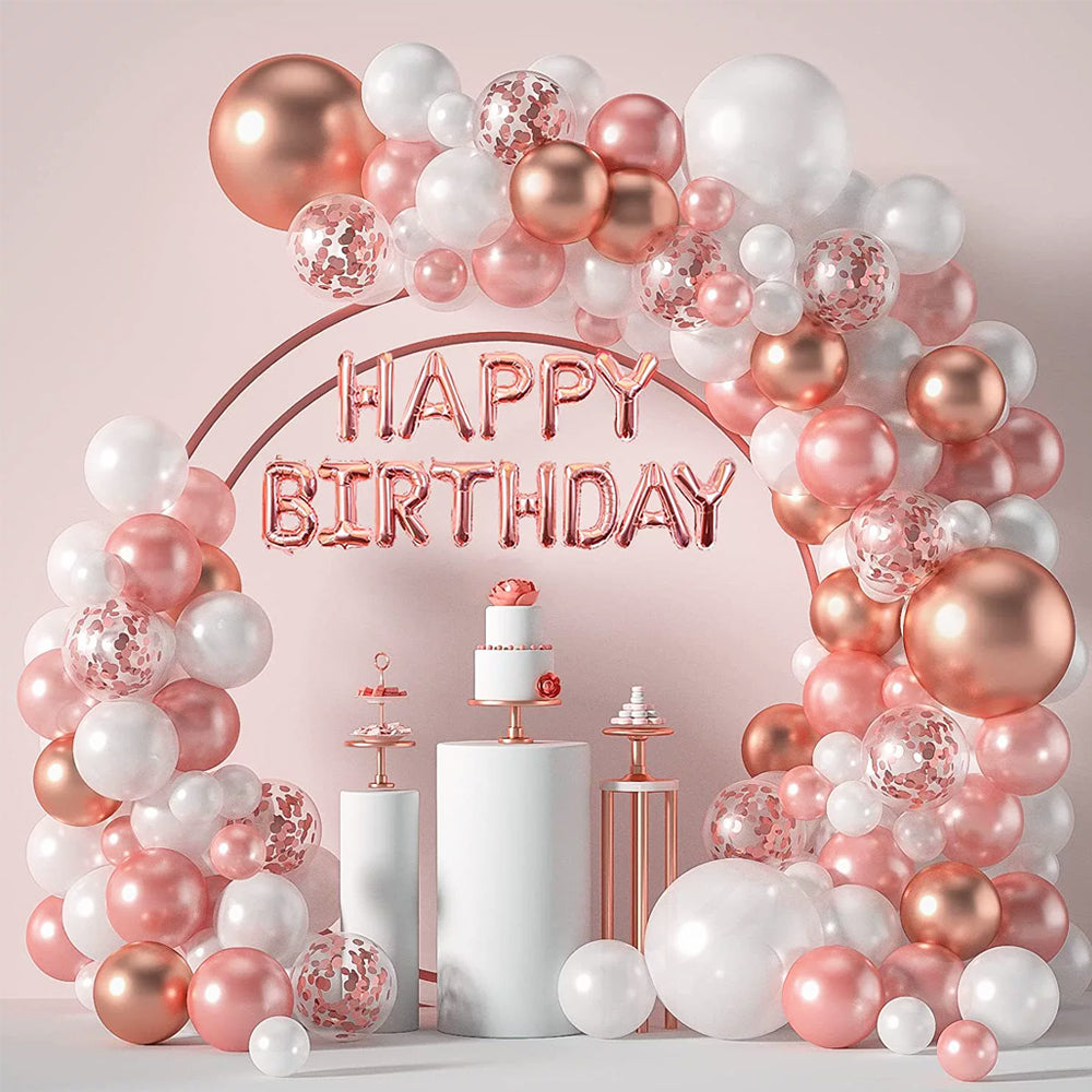 \新登場/【誕生日 バルーン 40インチ 数字 ローズゴールドセット】1歳 2歳 3歳 4歳 5歳 バースデー バルーン 選べる数字 パーティー 飾り付け ピンク ベージュ ローズゴールド かわいい おしゃれ 女の子 サプライズ お祝い 風船 セット 文字