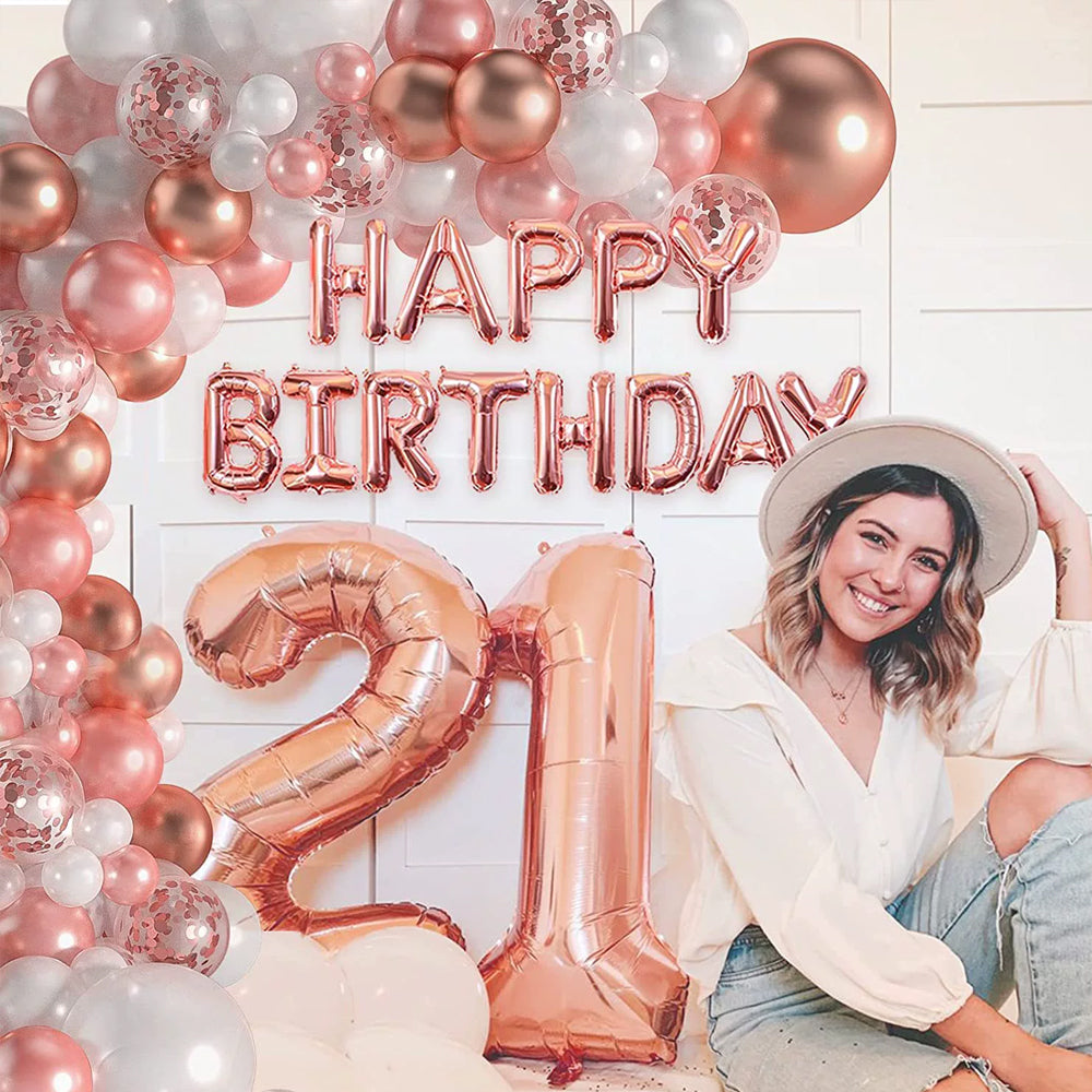 \新登場/【誕生日 バルーン 40インチ 数字 ローズゴールドセット】1歳 2歳 3歳 4歳 5歳 バースデー バルーン 選べる数字 パーティー 飾り付け ピンク ベージュ ローズゴールド かわいい おしゃれ 女の子 サプライズ お祝い 風船 セット 文字