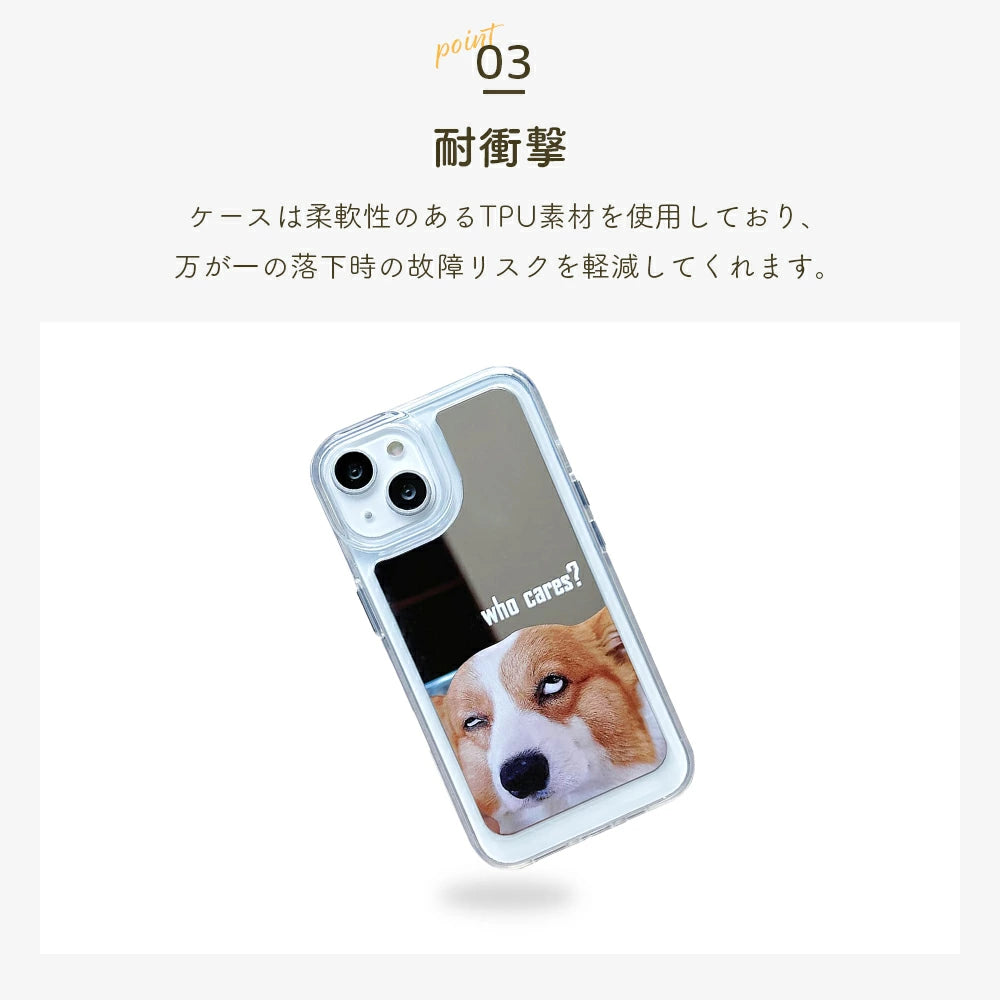 ＼送料無料／【おもしろアニマル】クリア ねこ 犬 ワンコ iPhoneケース iPhone 14 Pro Plus max 13 12 11 SE スマホケース カバー おしゃれ かわいい シンプル 韓国  女性 耐衝撃 ミラー メイク直し 子ども