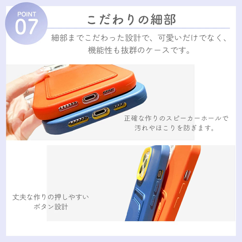 ＼送料無料／【カード収納つき】バイカラー iphoneケース 韓国  カードホルダー付き 耐衝撃 オシャレ カバー 14 Pro Plus max 13 12 11 SE XR 11 XS XS max 便利 軽い おしゃれ かわいい シンプル ナチュラル 大人 個性的