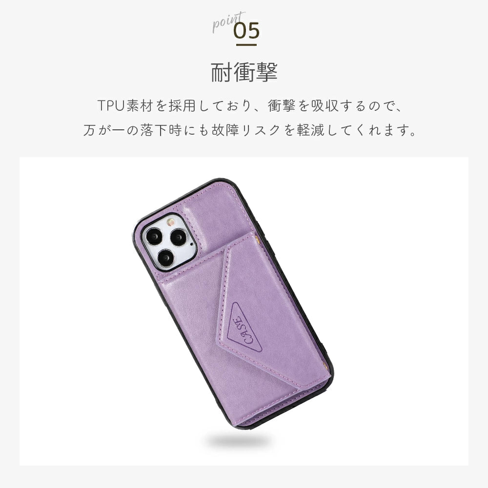 【送料無料】  ショルダーストラップ付 カード収納 iphoneケース 5色 マロンカラー パステルカラー カバー 14Pro 14Plus 14ProMax Case  iphone13 ケース 13pro 13mini 13promax iPhone12 12 mini pro max 11 XR SE 8 カード入れ付き