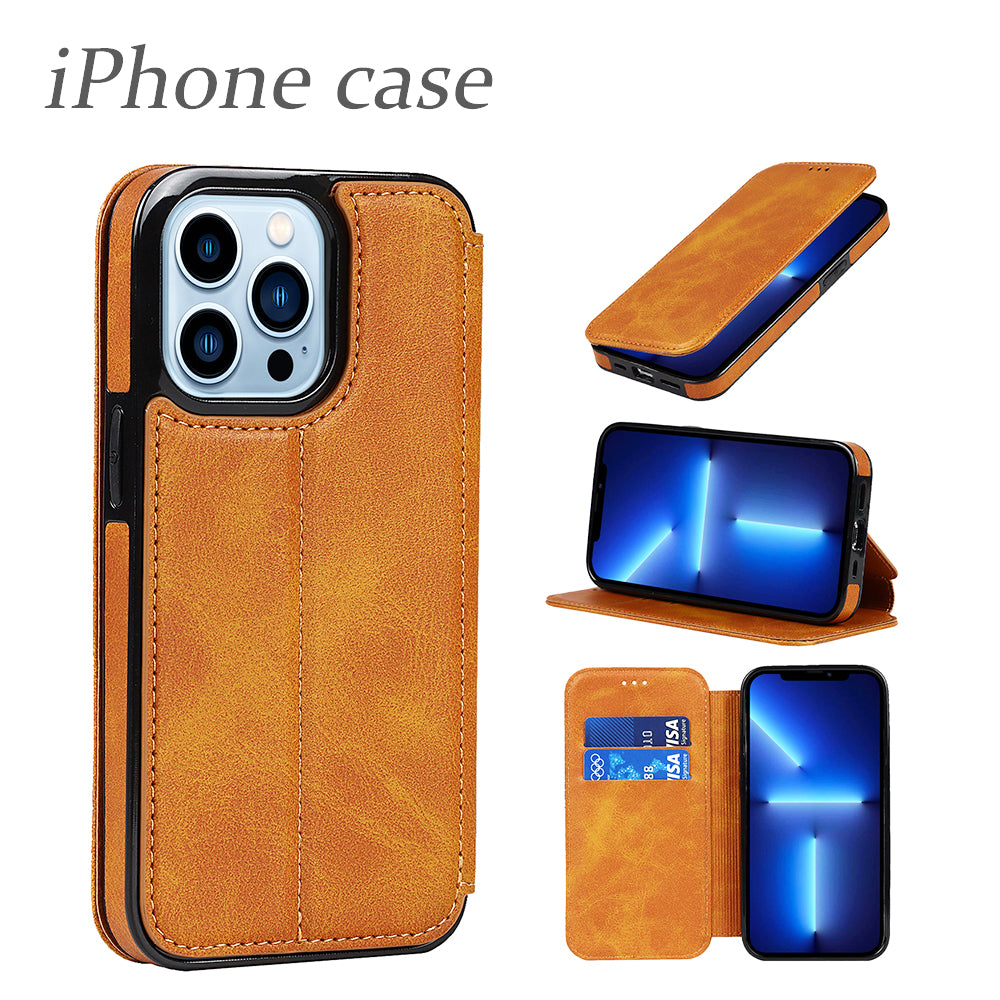 ＼送料無料／【手帳型】カード収納 iphoneケース 6色 マロンカラー レザー カバー 14Pro 14Plus 14ProMax Case  iphone13 ケース 13pro 13mini 13promax iPhone12 12 mini pro max 11 XR SE 8 カード入れ付き メンズ ビジネス 高級感