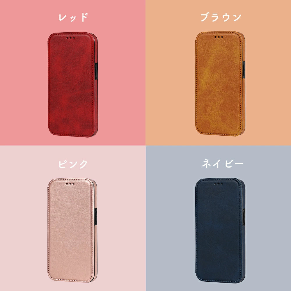 ＼送料無料／【手帳型】カード収納 iphoneケース 6色 マロンカラー レザー カバー 14Pro 14Plus 14ProMax Case  iphone13 ケース 13pro 13mini 13promax iPhone12 12 mini pro max 11 XR SE 8 カード入れ付き メンズ ビジネス 高級感