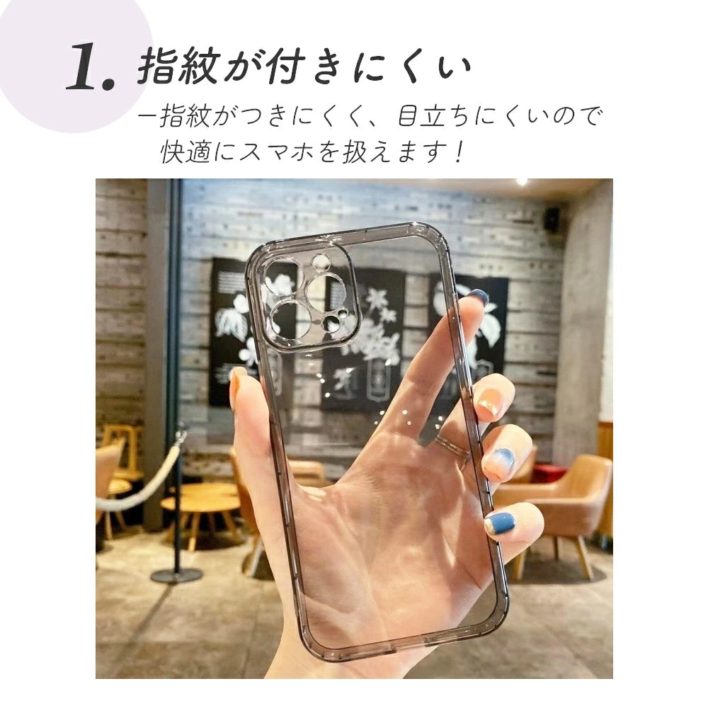 【送料無料】  iPhone シンプルクリアケース 5色  クリアケース 14 Pro Plus max 13 12 11 SE スマホケース カバー おしゃれ かわいい シンプル 韓国 淡色 透明 耐衝撃 カメラレンズ保護 ミルキーカラー 推し活