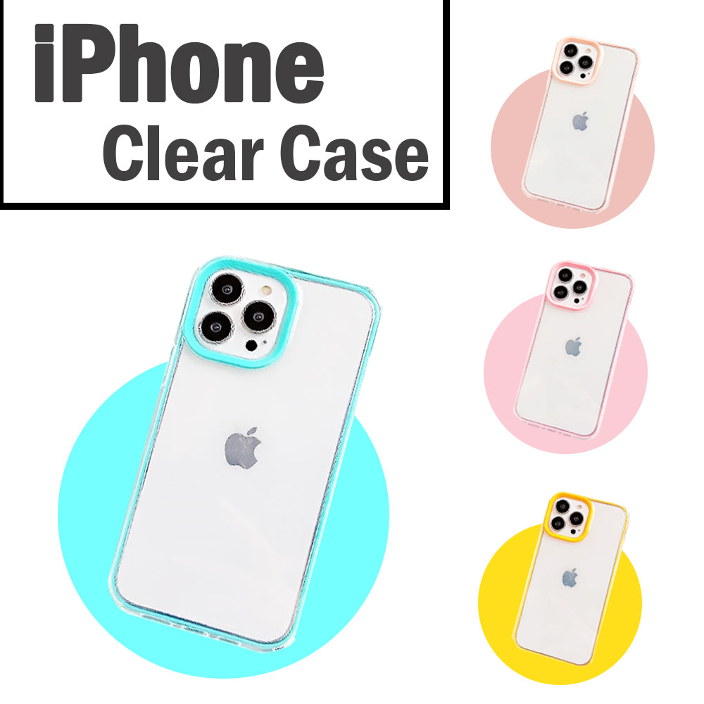 【送料無料】 iPhone クリアケース  アイフォン クリアケース イエロー ベージュ ピンク ブルー 14 Pro Plus max 13 12 11 SE スマホケース カバー おしゃれ かわいい シンプル 韓国 淡色 透明 耐衝撃 カメラレンズ保護 ミルキーカラー マカロンカラートレンド