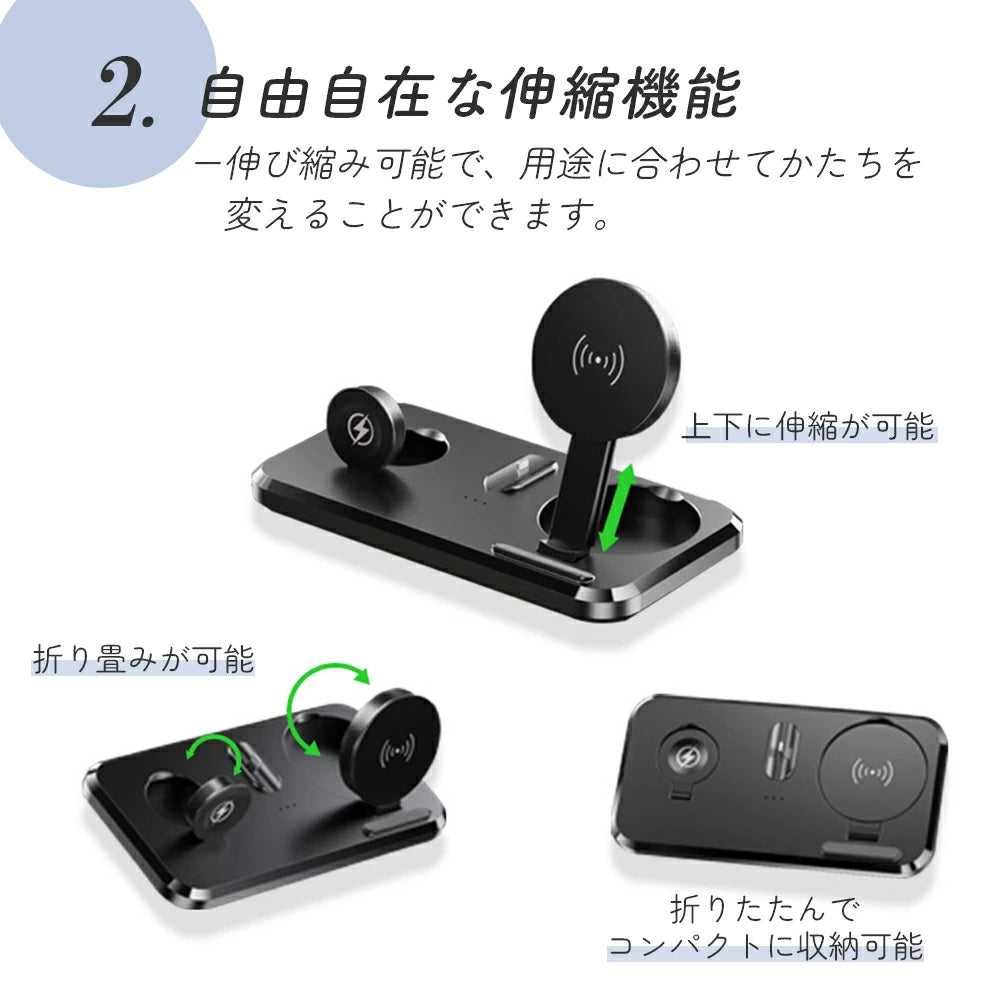 【送料無料 3in1ワイヤレス充電 】おしゃれ 可愛い スマホスタンド 充電スタンド 無線充電 iPhone airpods applewatch アイフォン 15w コンパクト収納 省スペース typeC 急速充電 簡単充電 同時充電 置くだけ