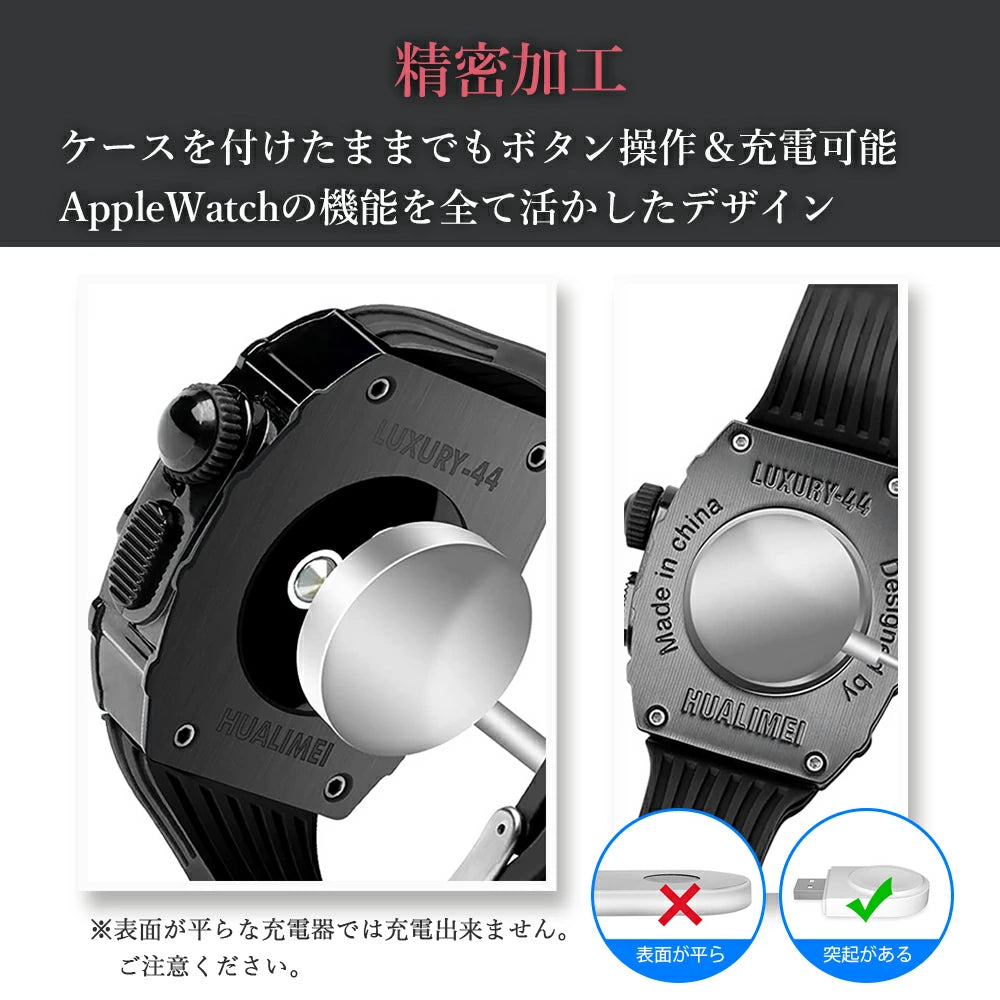 【送料無料 AppleWatch case】HUALIMEI アップルウォッチ カバー ケース 全面 保護 耐衝撃 透明 全面保護 cover 金属 メタル フレーム バンド シリコン Series8 Series7 SE SE2 Series6 Series5 Series4 一体型 44mm 40mm 41mm 45mm