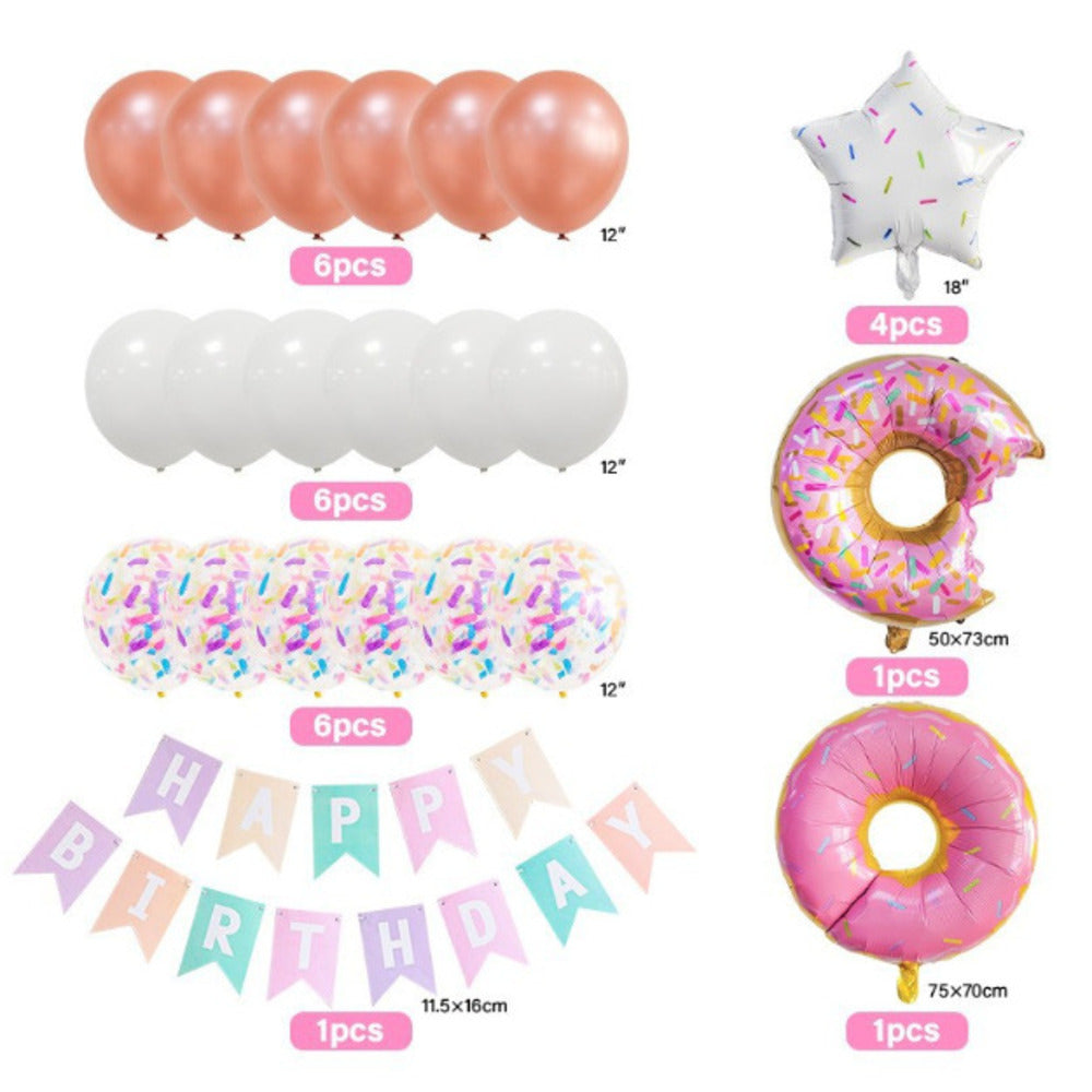 ＼新登場／【誕生日 バルーン 40インチ 数字 ドーナツセット】1歳 2歳 3歳 4歳 5歳 バースデー バルーン 選べる数字 パーティー 飾り付け ピンク ホワイト 星 かわいい おしゃれ 女の子 サプライズ お祝い 風船 セット 文字