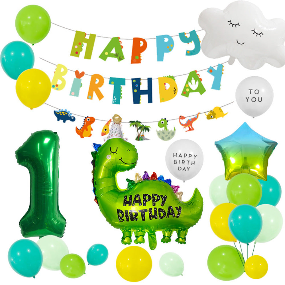 ＼新登場／【誕生日 バルーン 32インチ 数字 恐竜セット】1歳 2歳 3歳 4歳 5歳 バースデー バルーン 選べる数字 パーティー 飾り付け グリーン ブルー イエロー かわいい おしゃれ 男の子 サプライズ お祝い 風船 セット 文字