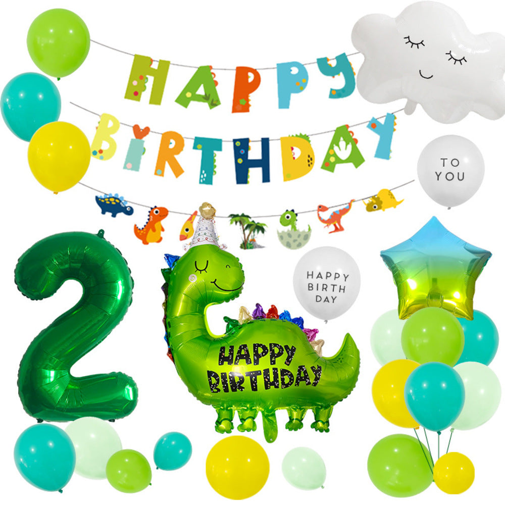 ＼新登場／【誕生日 バルーン 32インチ 数字 恐竜セット】1歳 2歳 3歳 4歳 5歳 バースデー バルーン 選べる数字 パーティー 飾り付け グリーン ブルー イエロー かわいい おしゃれ 男の子 サプライズ お祝い 風船 セット 文字