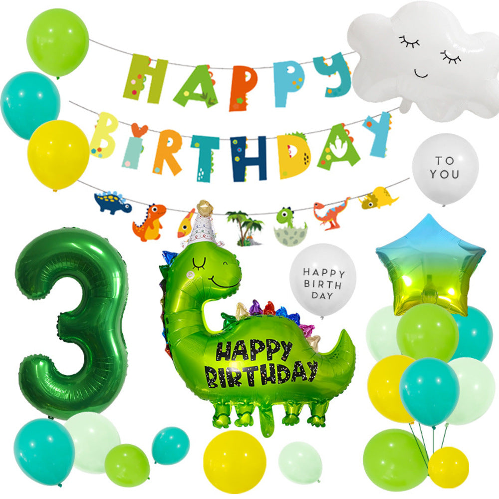 ＼新登場／【誕生日 バルーン 32インチ 数字 恐竜セット】1歳 2歳 3歳 4歳 5歳 バースデー バルーン 選べる数字 パーティー 飾り付け グリーン ブルー イエロー かわいい おしゃれ 男の子 サプライズ お祝い 風船 セット 文字