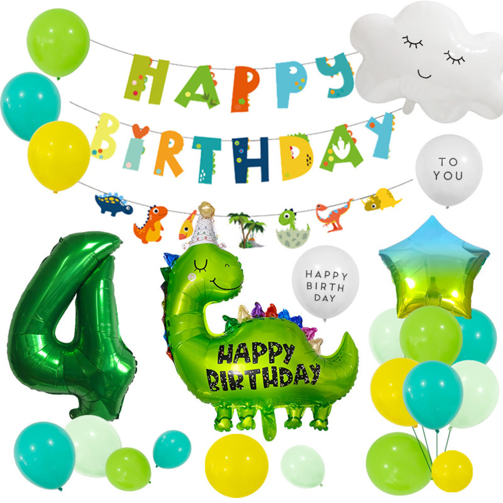 ＼新登場／【誕生日 バルーン 32インチ 数字 恐竜セット】1歳 2歳 3歳 4歳 5歳 バースデー バルーン 選べる数字 パーティー 飾り付け グリーン ブルー イエロー かわいい おしゃれ 男の子 サプライズ お祝い 風船 セット 文字