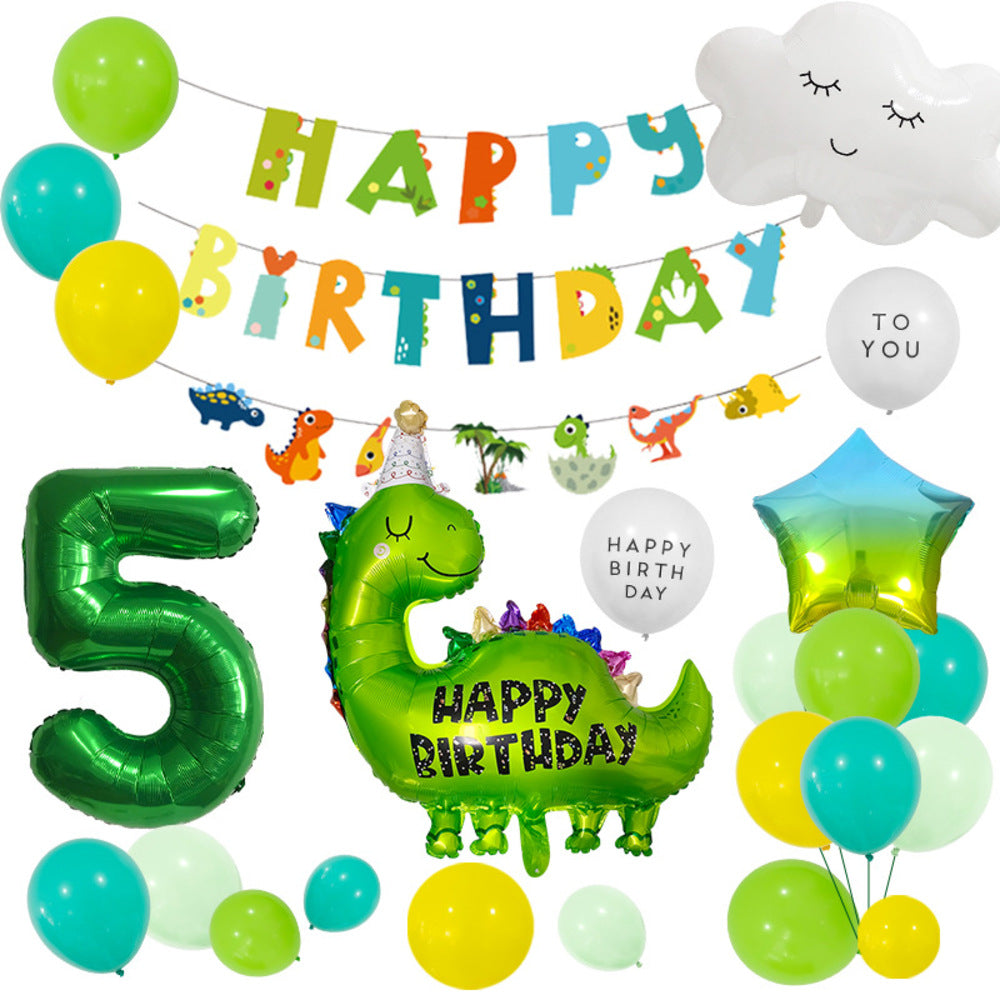 ＼新登場／【誕生日 バルーン 32インチ 数字 恐竜セット】1歳 2歳 3歳 4歳 5歳 バースデー バルーン 選べる数字 パーティー 飾り付け グリーン ブルー イエロー かわいい おしゃれ 男の子 サプライズ お祝い 風船 セット 文字